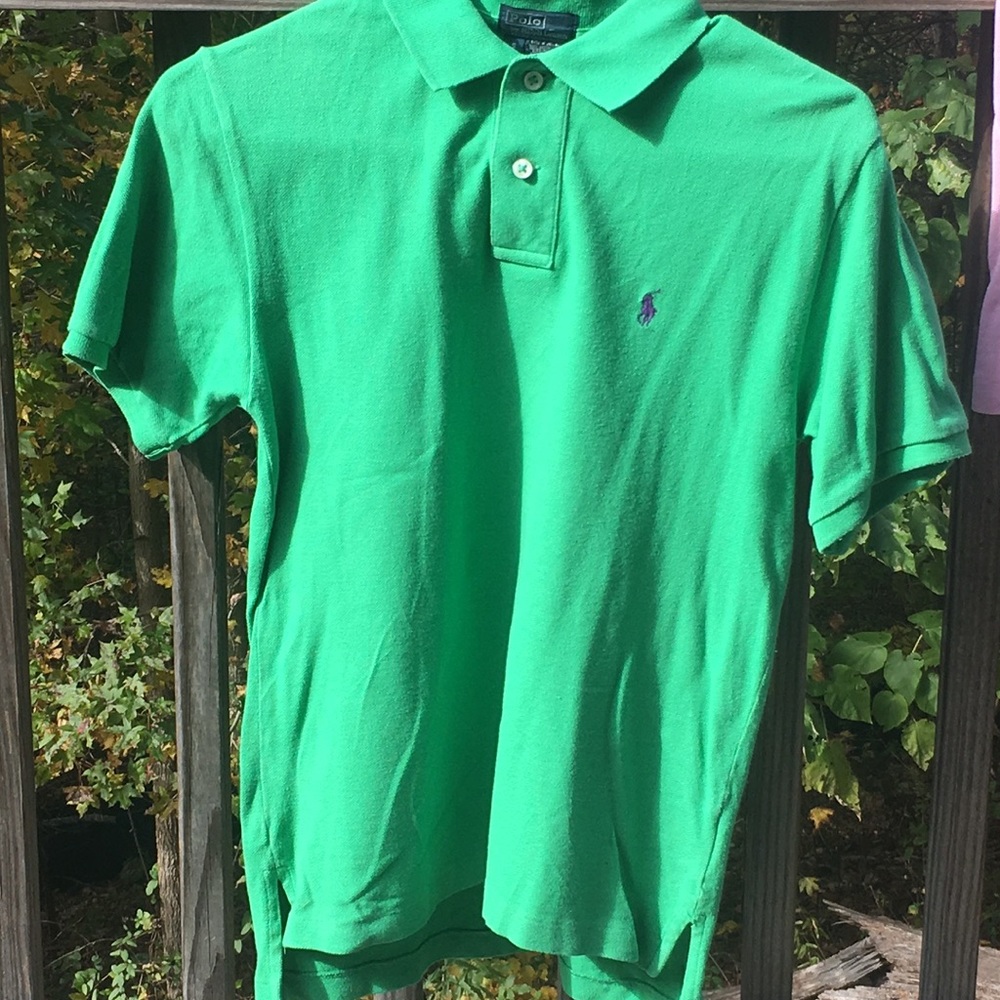 Green/Purple polo.